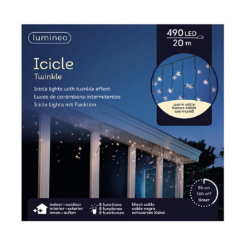 Lumineo Icicle spoljašnji novogodišnji LED svetleći niz 490L toplo bela